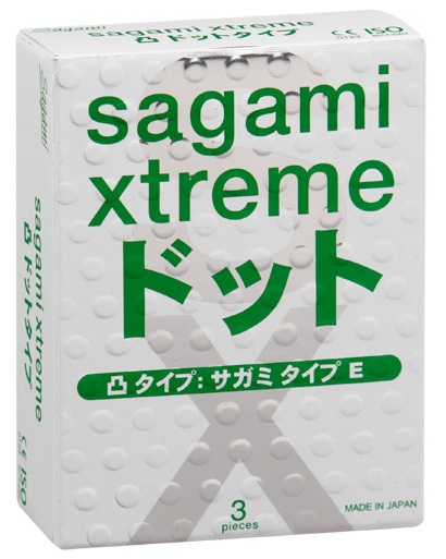 Презервативы Sagami Xtreme SUPER DOTS с точками - 3 шт. - Sagami - купить с доставкой в Сызрани