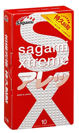 Утолщенные презервативы Sagami Xtreme Feel Long с точками - 10 шт. - Sagami - купить с доставкой в Сызрани