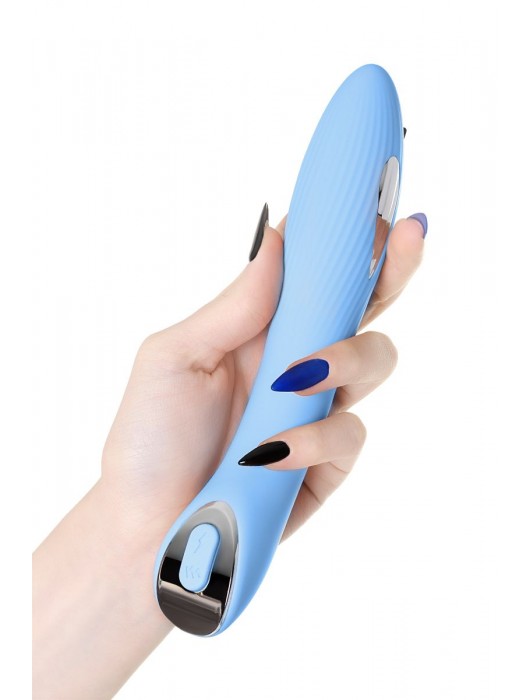 Голубой силиконовый вибратор с электростимуляцией TESLA G-POINT - 21 см. - ToyFa - купить с доставкой в Сызрани