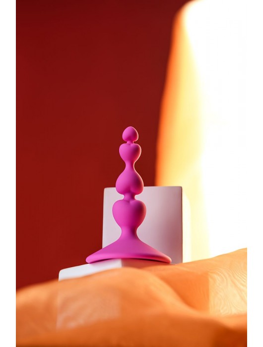 Розовая силиконовая анальная пробка Loverty - 8 см. - ToyFa