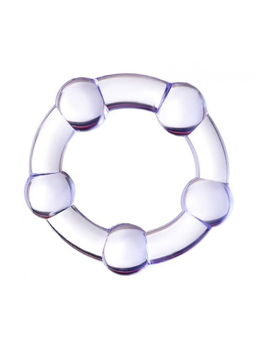 Фиолетовое эрекционное кольцо на пенис с бусинами - Штучки-дрючки - в Сызрани купить с доставкой