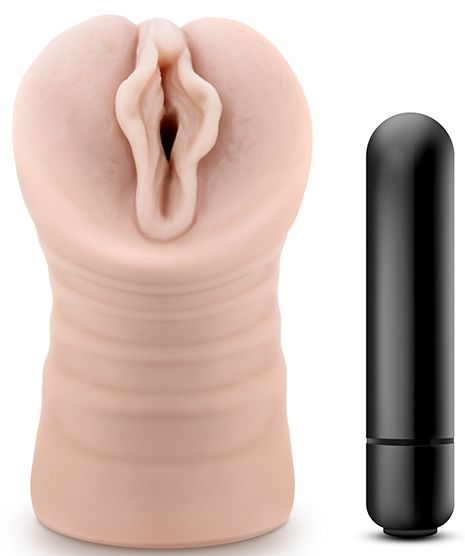 Телесный мастурбатор-вагина с вибропулей Ashley - Blush Novelties - в Сызрани купить с доставкой