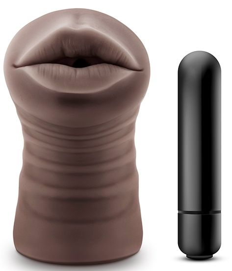 Коричневый мастурбатор-ротик Heather - Blush Novelties - в Сызрани купить с доставкой