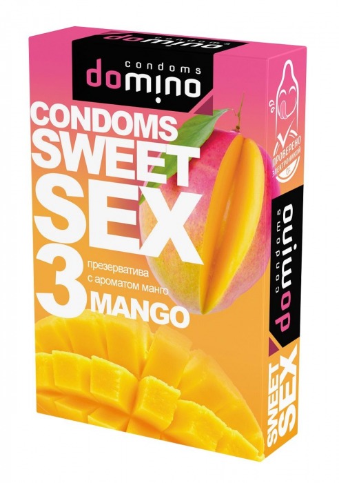 Презервативы для орального секса DOMINO Sweet Sex с ароматом манго - 3 шт. - Domino - купить с доставкой в Сызрани