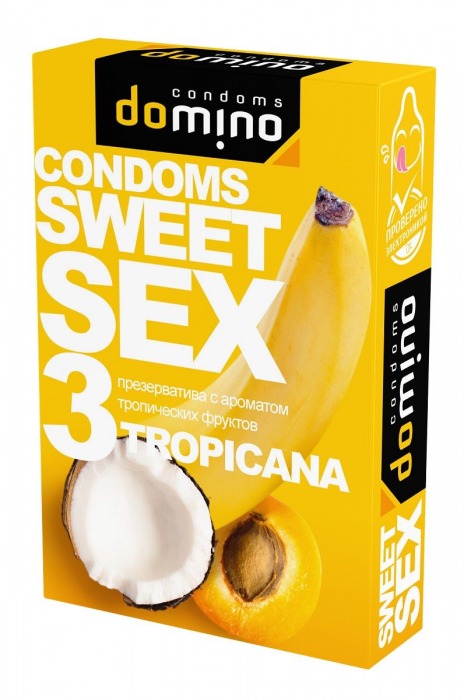 Презервативы для орального секса DOMINO Sweet Sex с ароматом тропических фруктов - 3 шт. - Domino - купить с доставкой в Сызрани