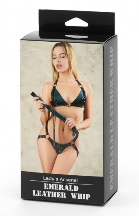 Плеть изумрудного цвета Ladys Arsenal с гладкой ручкой - 45 см. - БДСМ Арсенал - купить с доставкой в Сызрани