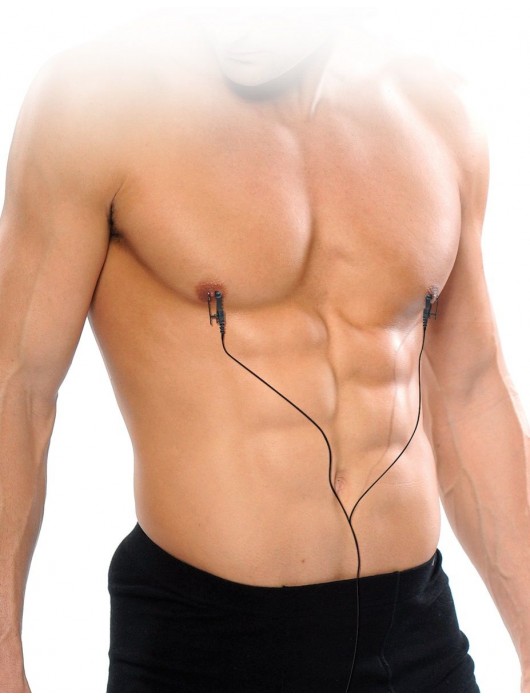 Черные электрические зажимы для сосков Shock Therapy Nipple Clamps - Pipedream - купить с доставкой в Сызрани