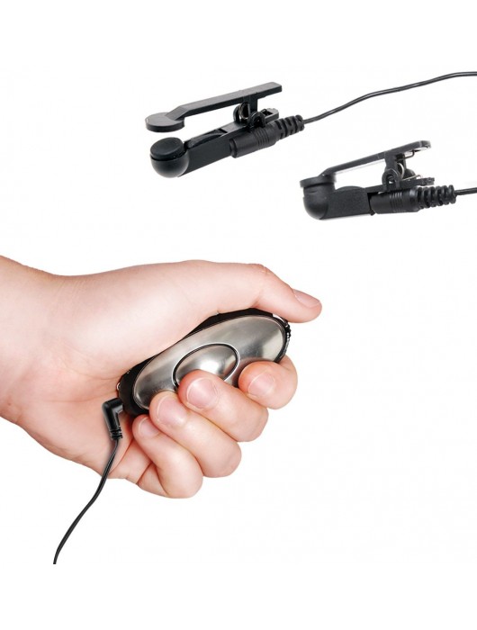 Черные электрические зажимы для сосков Shock Therapy Nipple Clamps - Pipedream - купить с доставкой в Сызрани