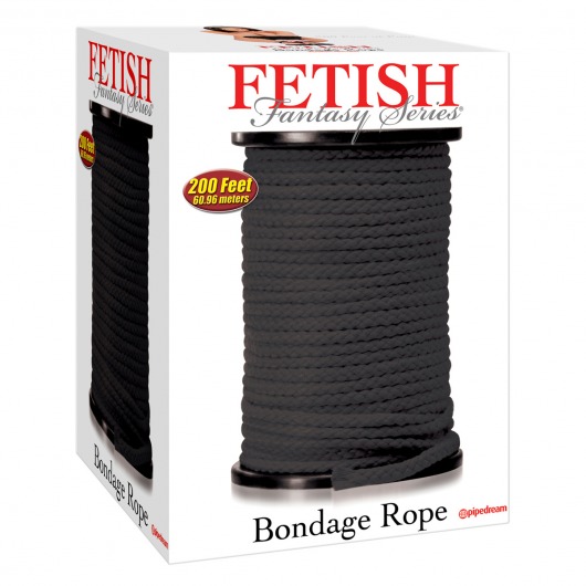 Черная веревка для связывания Bondage Rope - 60,9 м. - Pipedream - купить с доставкой в Сызрани