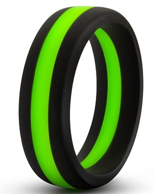 Черно-зеленое эрекционное кольцо Silicone Go Pro Cock Ring - Blush Novelties - в Сызрани купить с доставкой