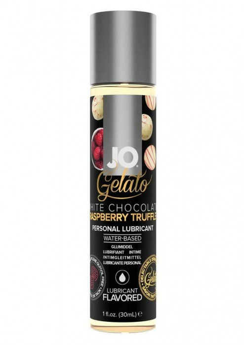 Лубрикант с ароматом трюфелей из белого шоколада и малины JO GELATO WHITE CHOCOLATE RASPBERRY TRUFFLE - 30 мл. - System JO - купить с доставкой в Сызрани