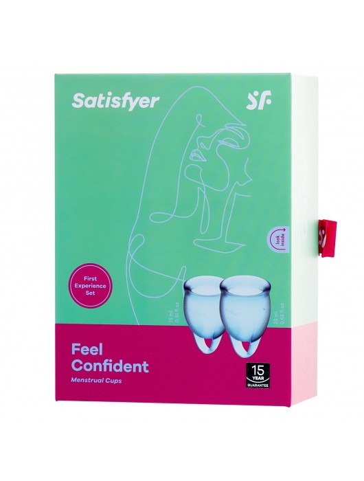 Набор голубых менструальных чаш Feel confident Menstrual Cup - Satisfyer - купить с доставкой в Сызрани