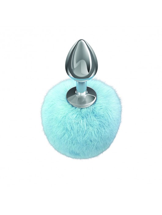 Серебристая анальная пробка с голубым пушистым хвостиком Twinkle - Lola Games - купить с доставкой в Сызрани