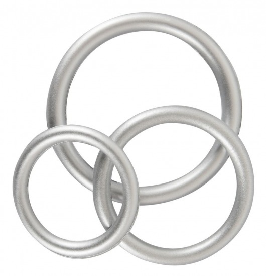 Набор из 3 эрекционных колец под металл Metallic Silicone Cock Ring Set - Orion - в Сызрани купить с доставкой