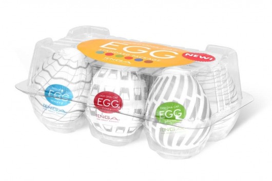 Набор из 6 мастурбаторов Tenga EGG Easy Beat с различным рельефом - Tenga - в Сызрани купить с доставкой