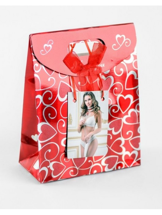 Бело-красный ошейник из натуральной кожи с нежным мехом - БДСМ Арсенал - купить с доставкой в Сызрани