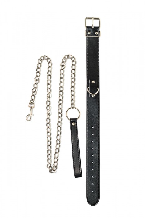 Черный ошейник с поводком Wild - Lola Games - купить с доставкой в Сызрани