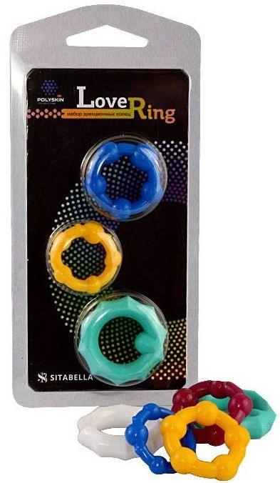 Набор из 3 цветных эрекционных колец Love Ring - Sitabella - в Сызрани купить с доставкой