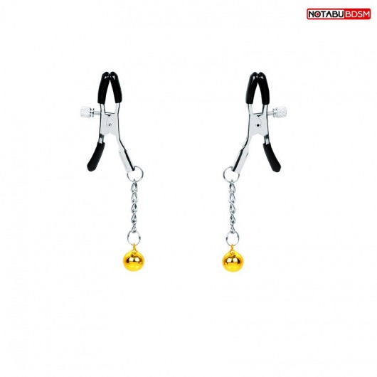 Оригинальные зажимы на соски с желтыми шариками - Notabu - купить с доставкой в Сызрани