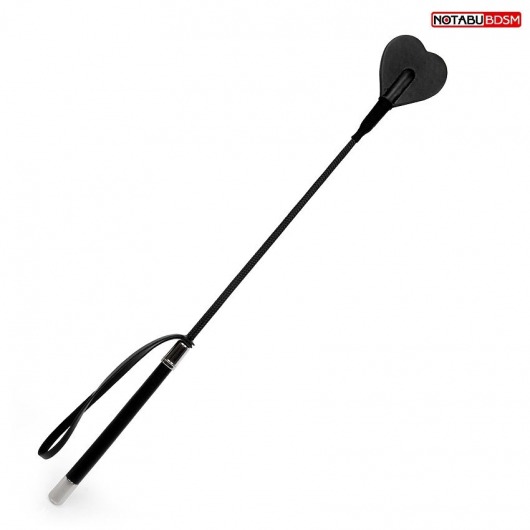 Черный стек с наконечником-сердечком - 54 см. - Notabu - купить с доставкой в Сызрани