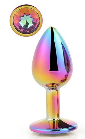 Голографическая анальная втулка с радужным кристаллом - 7,1 см. - Dream Toys - купить с доставкой в Сызрани