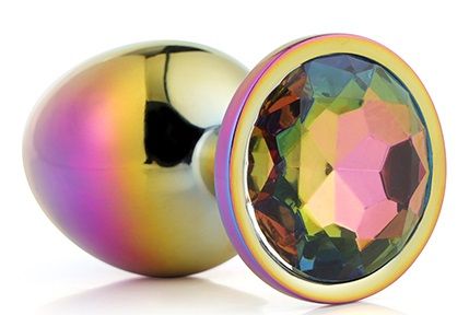 Голографическая анальная втулка с радужным кристаллом - 7,1 см. - Dream Toys - купить с доставкой в Сызрани