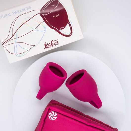Набор из 2 малиновых менструальных чаш Peony - Lola Games - купить с доставкой в Сызрани