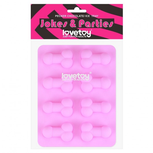 Розовая формочка для льда и шоколада Pecker Chocolate/Ice Tray - Lovetoy - купить с доставкой в Сызрани