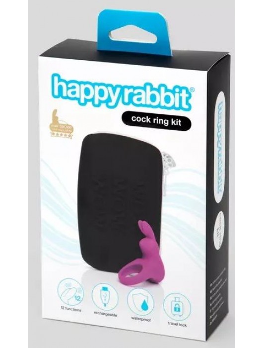 Фиолетовое эрекционное виброкольцо Happy Rabbit Cock Ring Kit - Happy Rabbit - в Сызрани купить с доставкой