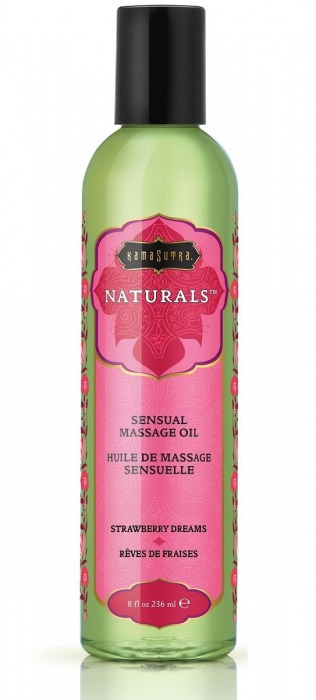 Массажное масло Naturals Strawberry Dreams с ароматом клубники - 236 мл. - Kama Sutra - купить с доставкой в Сызрани