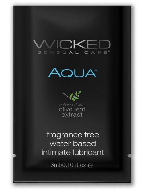 Легкий лубрикант на водной основе с алое Wicked Aqua - 3 мл. - Wicked - купить с доставкой в Сызрани