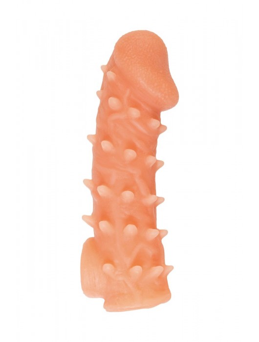 Телесная закрытая насадка с пупырышками Cock Sleeve Size L - 17,6 см. - KOKOS - в Сызрани купить с доставкой