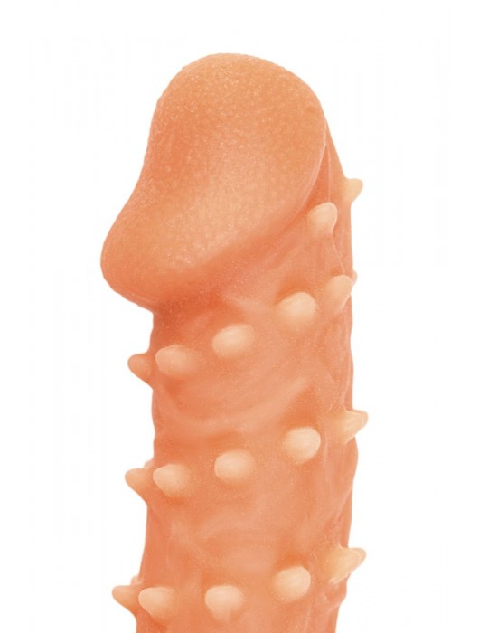 Телесная закрытая насадка с пупырышками Cock Sleeve Size L - 17,6 см. - KOKOS - в Сызрани купить с доставкой