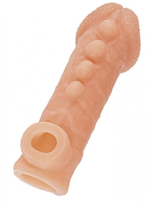 Телесная закрытая насадка с шишечками Cock Sleeve Size S - 13,8 см. - KOKOS - в Сызрани купить с доставкой