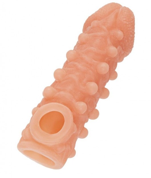 Телесная закрытая насадка с шариками Cock Sleeve Size S - 13,8 см. - KOKOS - в Сызрани купить с доставкой