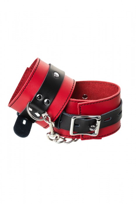 Красно-черные оковы на ноги из кожи - ToyFa - купить с доставкой в Сызрани