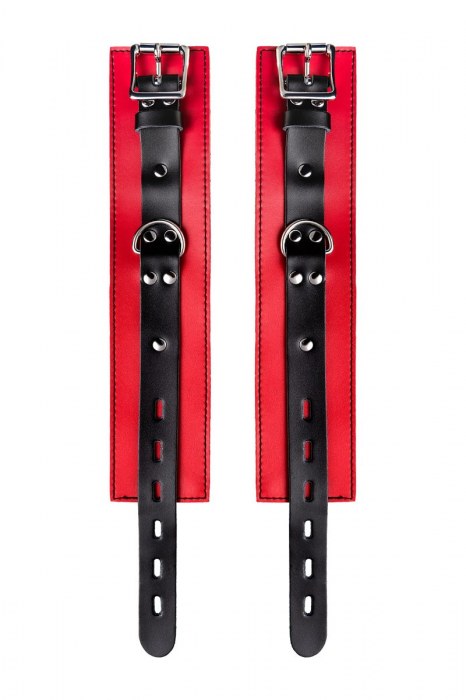 Красно-черные оковы на ноги из кожи - ToyFa - купить с доставкой в Сызрани