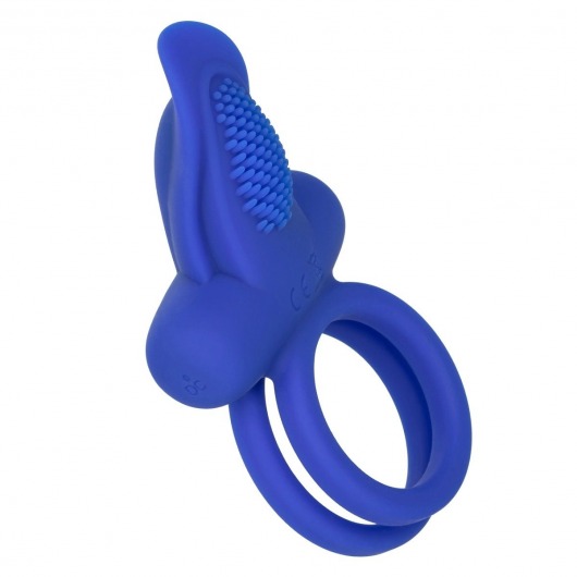 Синее перезаряжаемое эрекционное кольцо Silicone Rechargeable Dual Pleaser Enhancer - California Exotic Novelties - в Сызрани купить с доставкой