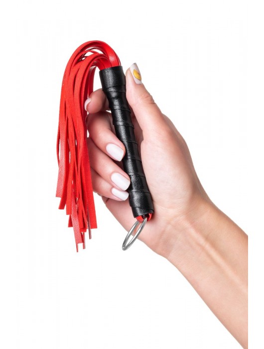 Красно-черный флоггер Anonymo - 28 см. - ToyFa - купить с доставкой в Сызрани