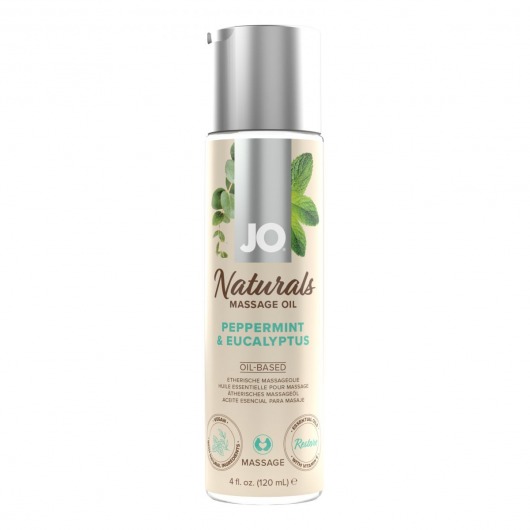 Массажное масло с ароматом перечной мяты и эвкалипта JO Naturals Peppermint   Eucalyptus - 120 мл. - System JO - купить с доставкой в Сызрани