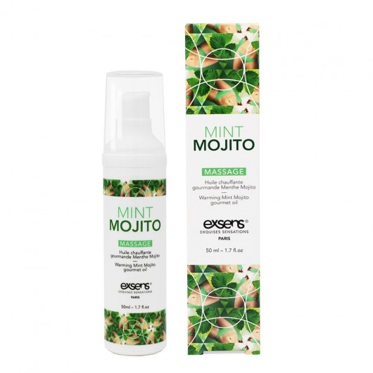 Разогревающее массажное масло с ароматом мохито Gourmet Mint Mojito - 50 мл. - Exsens - купить с доставкой в Сызрани