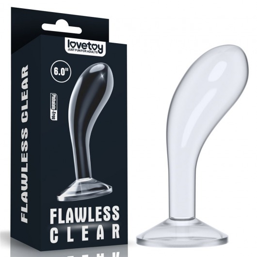 Прозрачный стимулятор простаты Flawless Clear Prostate Plug - 15 см. - Lovetoy - в Сызрани купить с доставкой