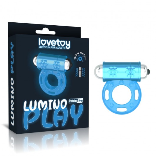 Голубое, светящееся в темноте эрекционное виброкольцо Lumino Play Vibrating Penis Ring - Lovetoy - в Сызрани купить с доставкой