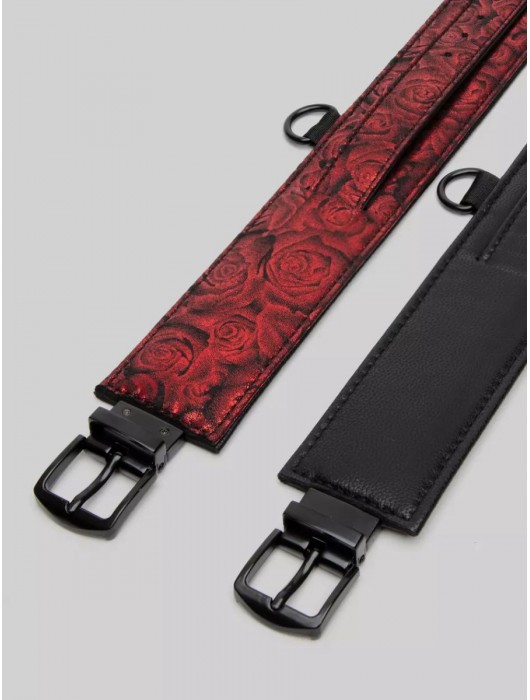 Красно-черные оковы Reversible Faux Leather Ankle Cuffs - Fifty Shades of Grey - купить с доставкой в Сызрани