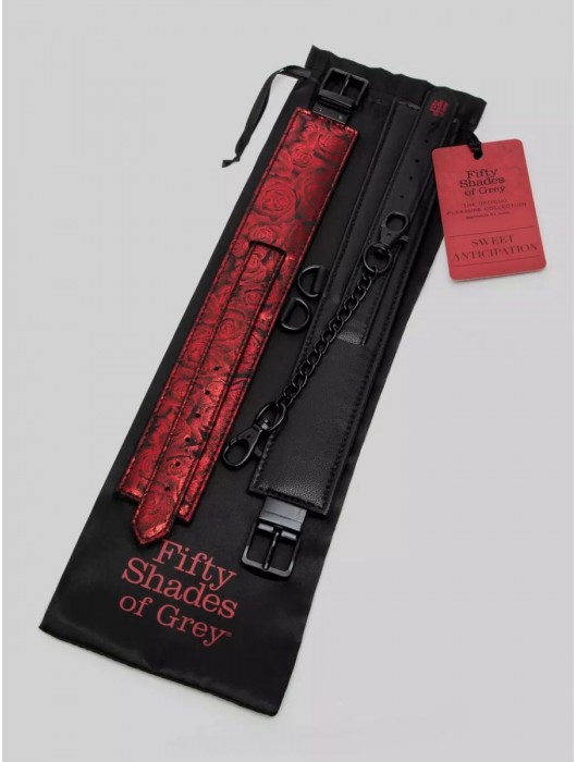 Красно-черные оковы Reversible Faux Leather Ankle Cuffs - Fifty Shades of Grey - купить с доставкой в Сызрани