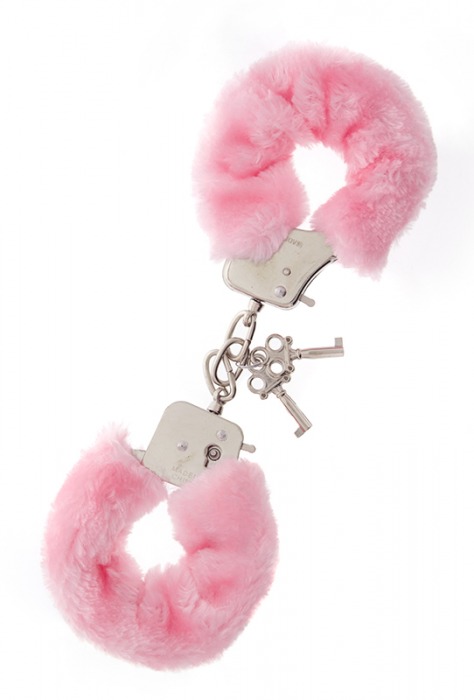 Металлические наручники с розовой меховой опушкой METAL HANDCUFF WITH PLUSH PINK - Dream Toys - купить с доставкой в Сызрани