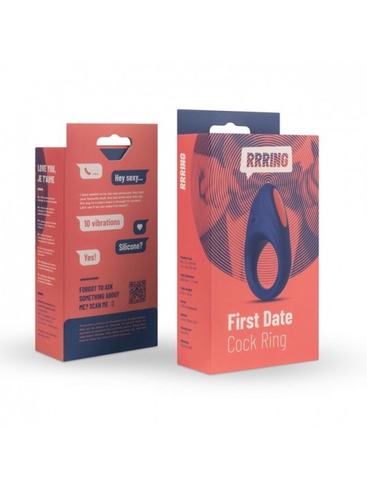 Синее эрекционное кольцо RRRING First Date Cock Ring - FeelzToys - в Сызрани купить с доставкой