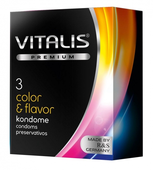 Цветные ароматизированные презервативы VITALIS PREMIUM color   flavor - 3 шт. - Vitalis - купить с доставкой в Сызрани