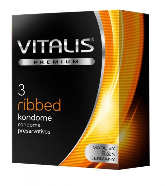 Ребристые презервативы VITALIS PREMIUM ribbed - 3 шт. - Vitalis - купить с доставкой в Сызрани