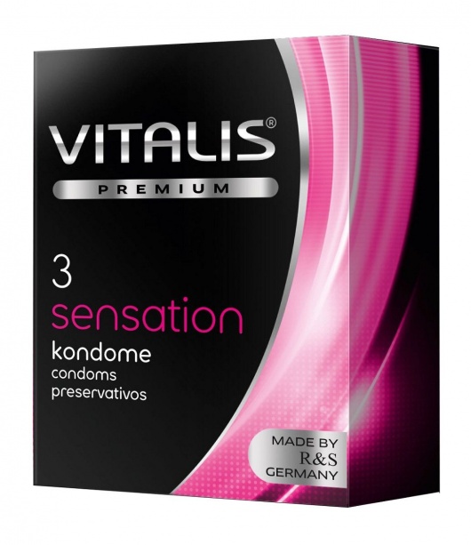 Презервативы с пупырышками и кольцами VITALIS PREMIUM sensation - 3 шт. - Vitalis - купить с доставкой в Сызрани